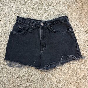 Women’s Vintage Levi 560 Black Denim Orange Tab Shorts